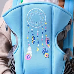 Переноска для малыша «Перья», эргорюкзак, слинг, от 3 до 10 кг, голубой