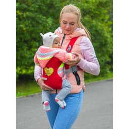 Переноска для малыша, эргорюкзак, слинг «Моё сердечко», от 3 до 10 кг, красная, Крошка Я