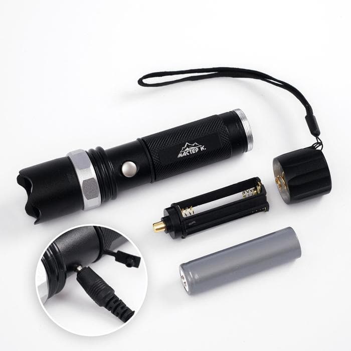 Фонарь ручной аккумуляторный «Мастер К», 3 режима, 15×3 см