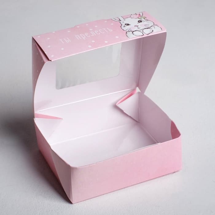 Кондитерская упаковка, коробка с ламинацией «Ты прелесть», 10×8×3.5 см