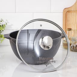 Казан Мечта «Гранит Star», 5 л, литые ручки, антипригарное покрытие, стеклянная крышка, литой алюминий, тёмно-синий