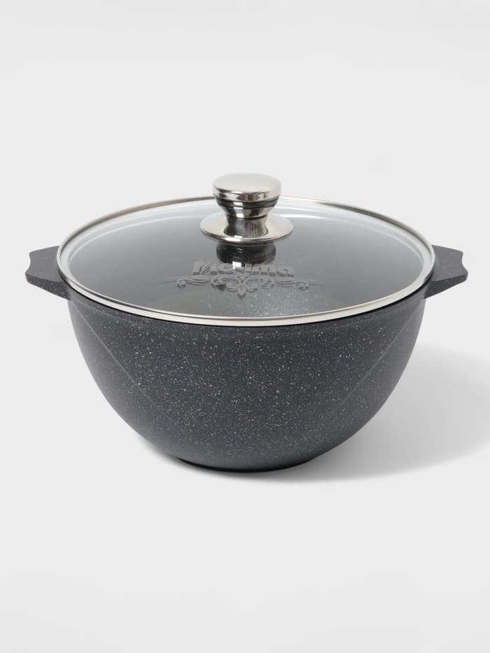 Казан Мечта «Гранит Star», 5 л, литые ручки, антипригарное покрытие, стеклянная крышка, литой алюминий, тёмно-синий