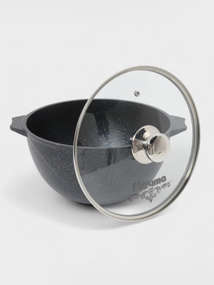 Казан Мечта «Гранит Star», 5 л, литые ручки, антипригарное покрытие, стеклянная крышка, литой алюминий, тёмно-синий