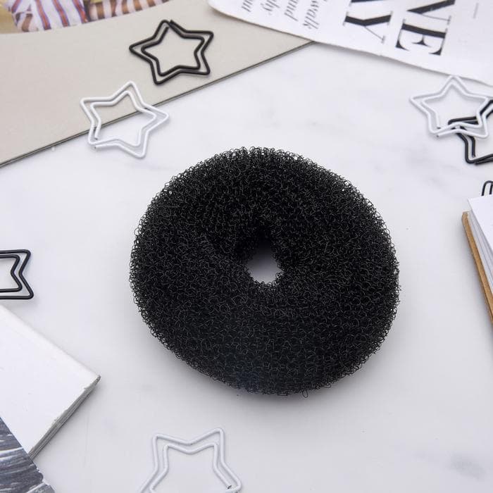 Валик - резинка для создания пучка, 4×7 см, чёрный