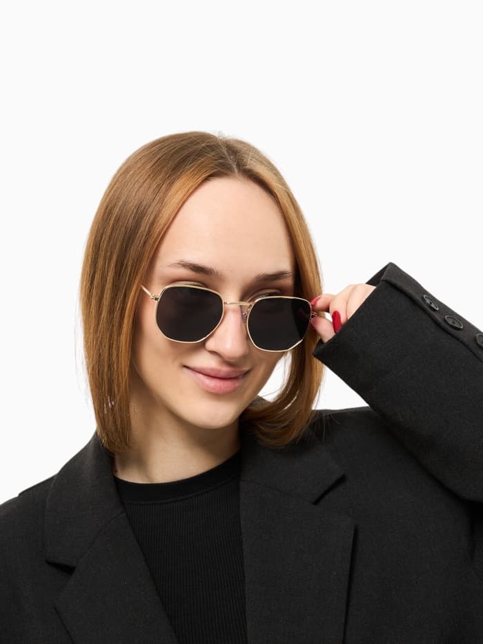 Очки солнцезащитные «OneSun. Круглые», uv 400, линза 4.5×5.5 см, цвет золотой, чёрный