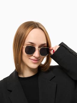 Очки солнцезащитные «OneSun. Круглые», uv 400, линза 4.5×5.5 см, цвет золотой, чёрный