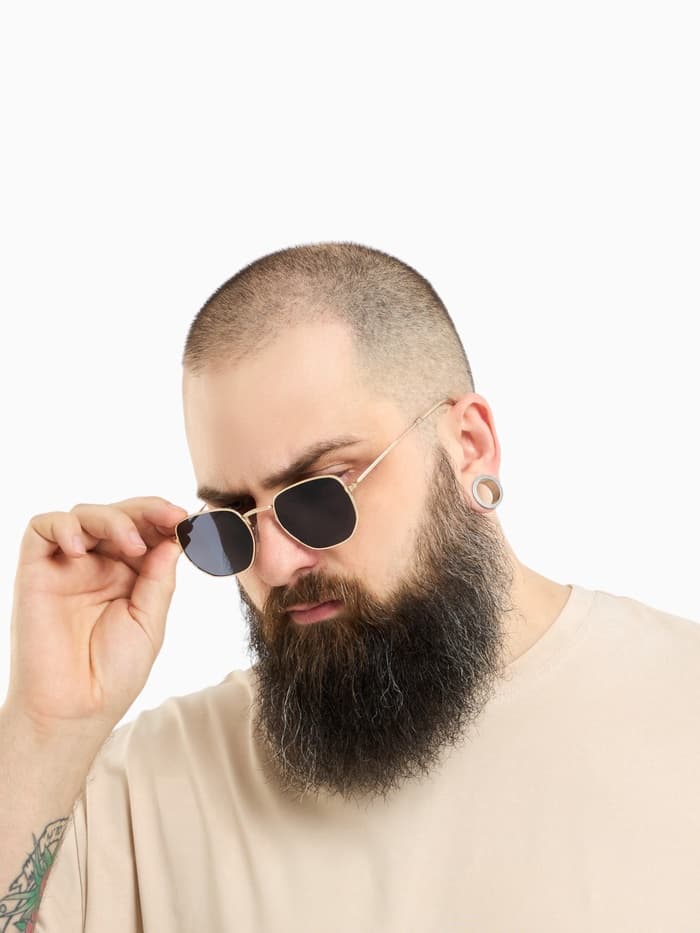 Очки солнцезащитные «OneSun. Круглые», uv 400, линза 4.5×5.5 см, цвет золотой, чёрный