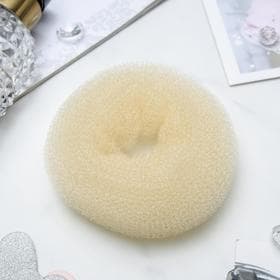 Валик - резинка для создания пучка, 4×7 см, бежевый