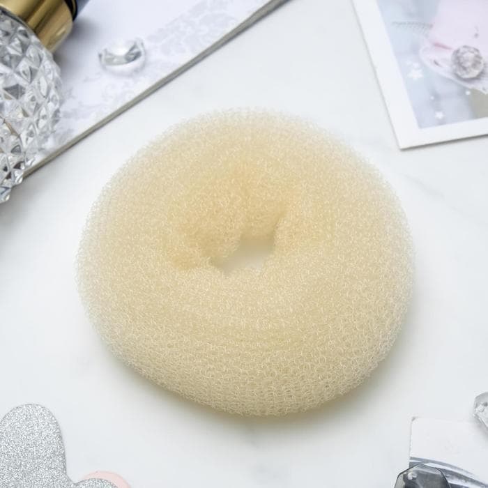 Валик - резинка для создания пучка, 4×7 см, бежевый