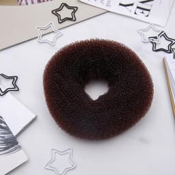 Валик - резинка для создания пучка, 4.5×10 см, коричневый