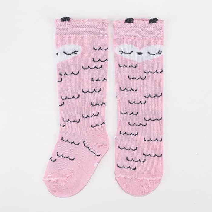 Гольфы для девочки «Крошка Я. Сова», розовые, размер 8-10 см (6-9 мес.)