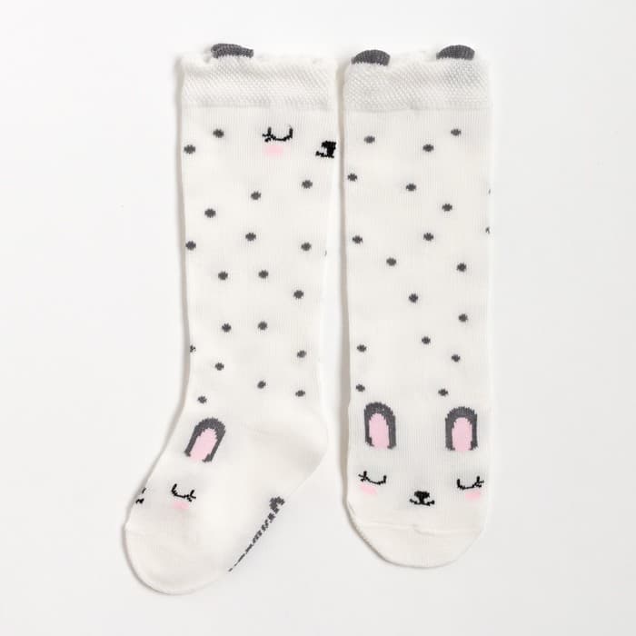 Гольфы для девочки «Крошка Я. Зайка», цвет молочный, размер 8-10 см (6-9 мес.)