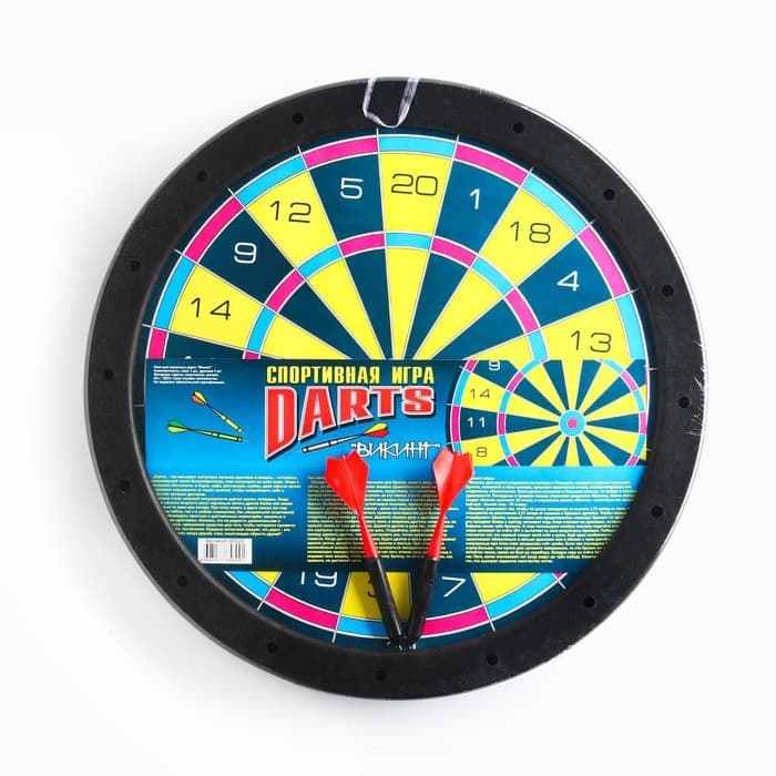 Дартс «Викинг», d=35 см, толщина 3 см, 2 дротика, дротик 13.5×2.5 см