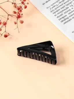 Крабик для волос «Глянец», треугольник, 7 см, чёрный