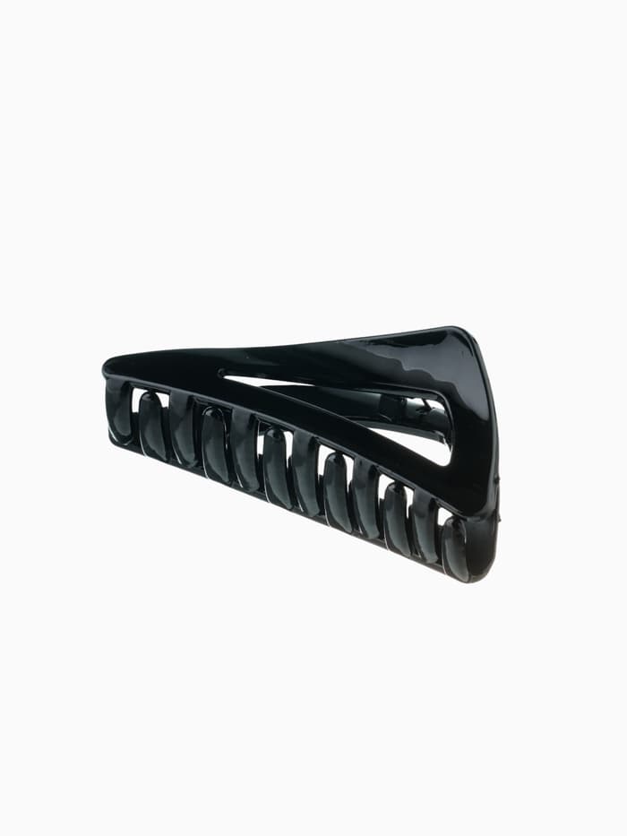 Крабик для волос «Глянец», треугольник, 7 см, чёрный