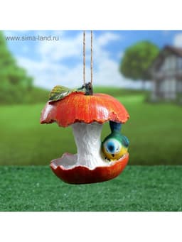 Садовая фигура из полистоуна «Кормушка-яблоко», 13×13×14 см