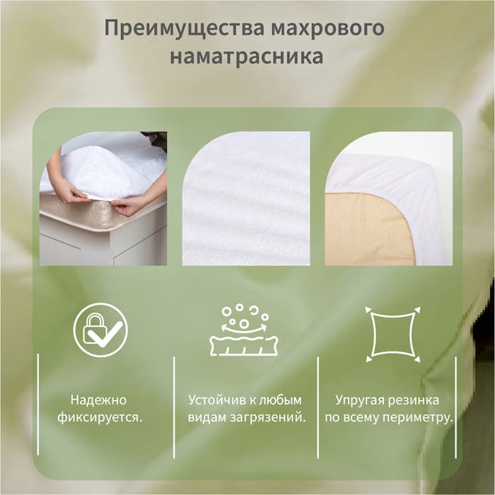 Наматрасник водонепроницаемый на резинке «Экономь и Я», 200×200+20 см, мулетон