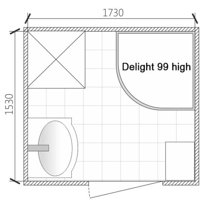 Душевая кабина DOMANI-Spa Delight Slim 99, поддон 45 см, белые стенки, 90×90 см, матовая