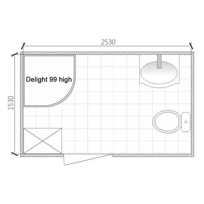 Душевая кабина DOMANI-Spa Delight Slim 99, поддон 45 см, белые стенки, 90×90 см, матовая