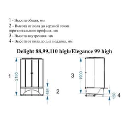 Душевая кабина DOMANI-Spa Delight Slim 99, поддон 45 см, белые стенки, 90×90 см, матовая