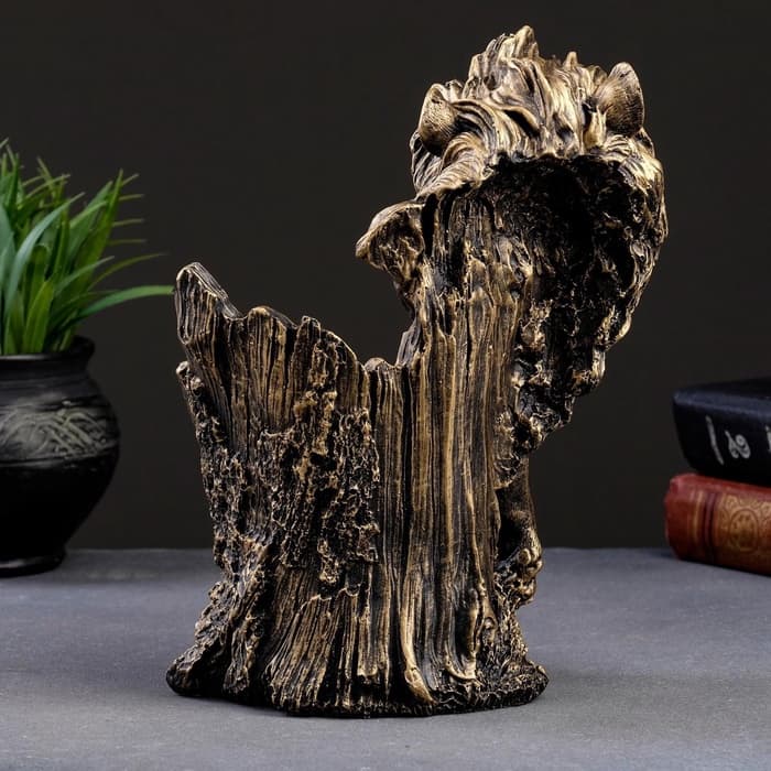 Подставка для бутылки «Лев», под бронзу, 14×19×24 см