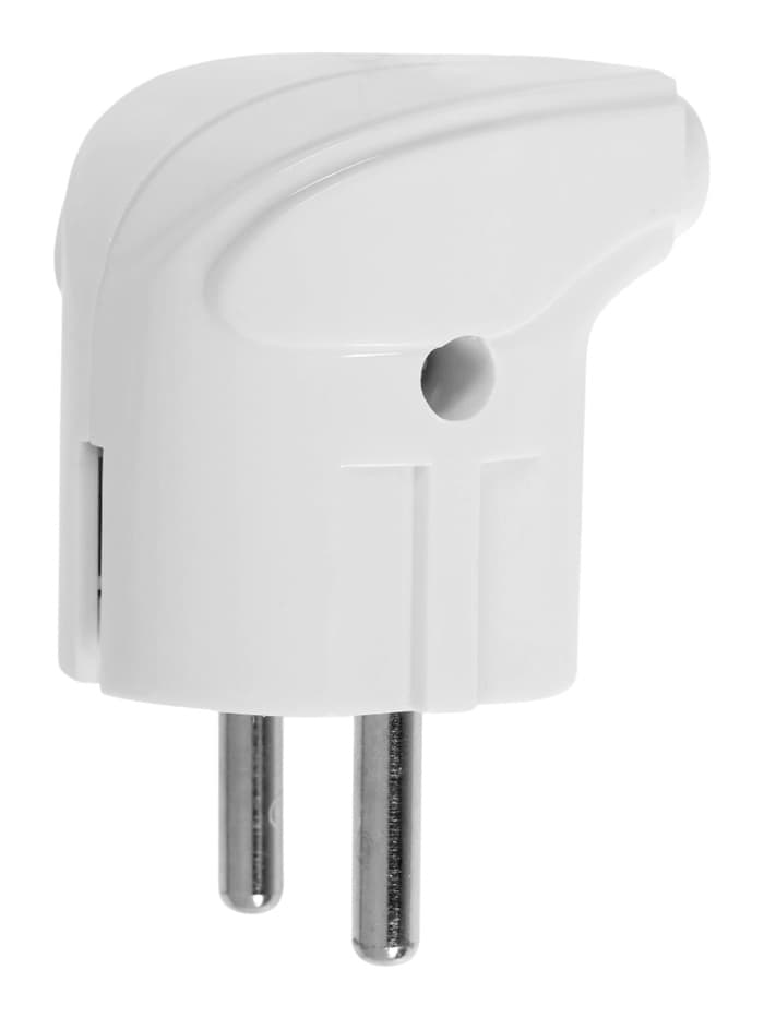 Вилка угловая Smartbuy, 16 А, 250 В, с заземлением, белая