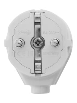 Вилка угловая Smartbuy, 16 А, 250 В, с заземлением, белая