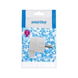 Вилка угловая Smartbuy, 16 А, 250 В, с заземлением, белая