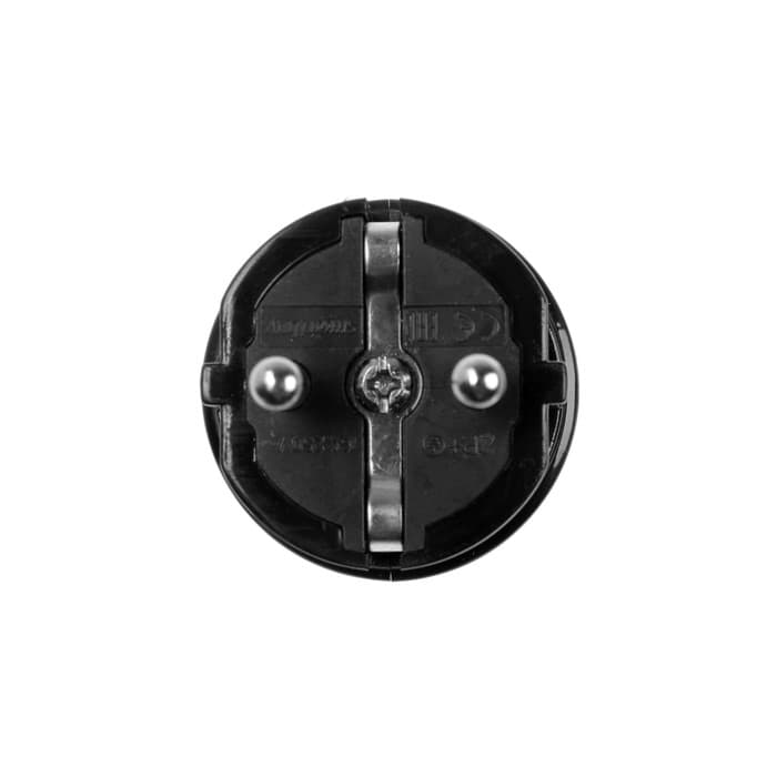 Вилка прямая Smartbuy, 16 А, 250 В, с заземлением, чёрная