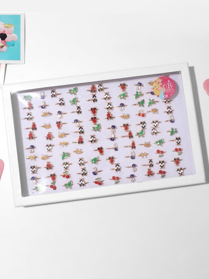 Кольцо «Выбражулька. Бантики и Вишня», эмаль, форма МИКС, цвет МИКС, безразмерное