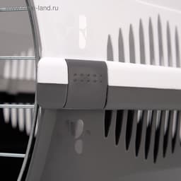 Переноска для животных до 12 кг «Пижон», 49×33×32 см, металлическая дверь, пластик, белая, серая