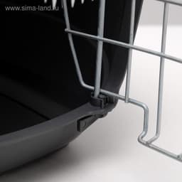 Переноска для животных до 12 кг «Пижон», 49×33×32 см, металлическая дверь, пластик, белая, серая