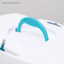 Переноска для животных до 12 кг «Пижон», 49×33×32 см, металлическая дверь, пластик, белая, бирюзовая