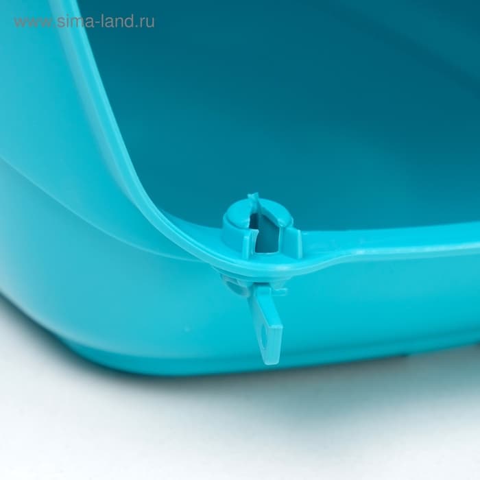 Переноска для животных до 12 кг «Пижон», 49×33×32 см, металлическая дверь, пластик, белая, бирюзовая