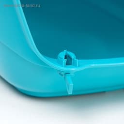 Переноска для животных до 12 кг «Пижон», 49×33×32 см, металлическая дверь, пластик, белая, бирюзовая