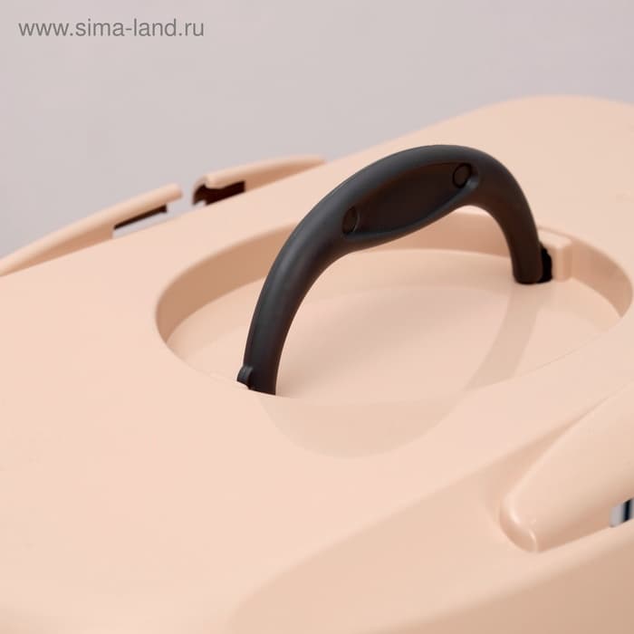 Переноска для животных до 12 кг «Пижон», 49×33×32 см, металлическая дверь, пластик, бежевая, серая