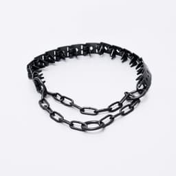 Строгий ошейник, 50×2.3 см, пластинчатый, вороненый, металл