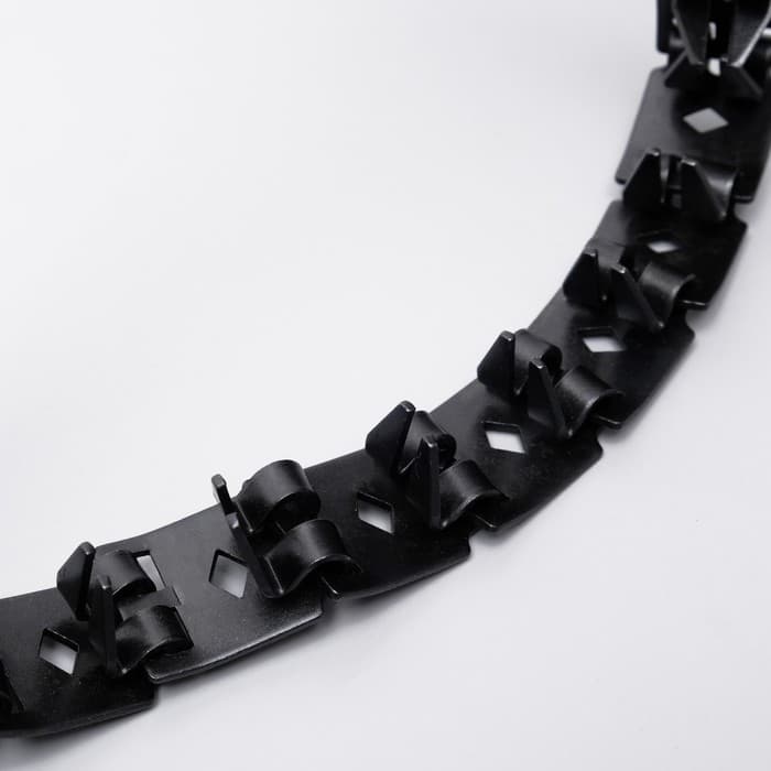 Строгий ошейник, 50×2.3 см, пластинчатый, вороненый, металл