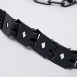 Строгий ошейник, 50×2.3 см, пластинчатый, вороненый, металл