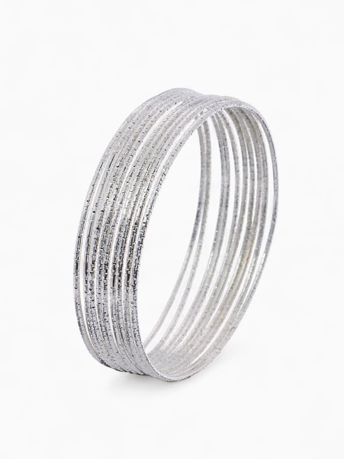 Браслеты металл «Каркас. Тонкая нить», набор 10 шт. d=6.5 см, цвет серебро