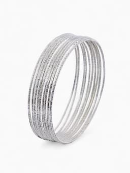 Браслеты металл «Каркас. Тонкая нить», набор 10 шт. d=6.5 см, цвет серебро