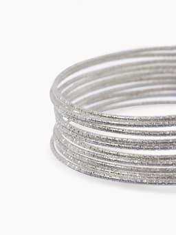 Браслеты металл «Каркас. Тонкая нить», набор 10 шт. d=6.5 см, цвет серебро