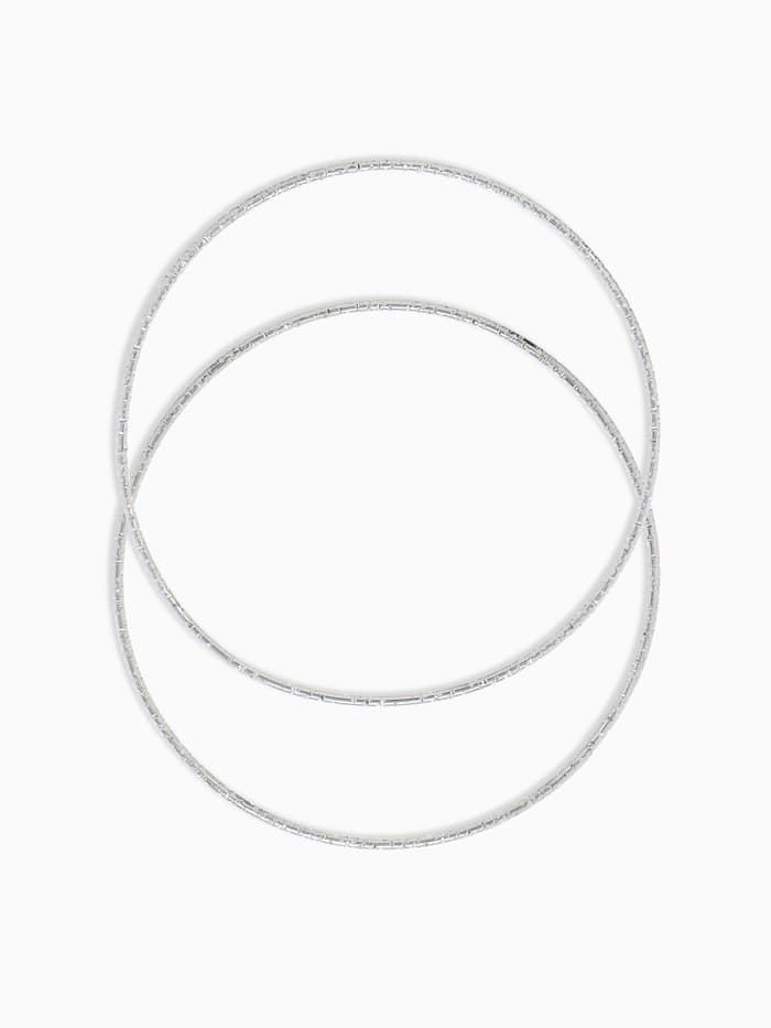 Браслеты металл «Каркас. Тонкая нить», набор 10 шт. d=6.5 см, цвет серебро
