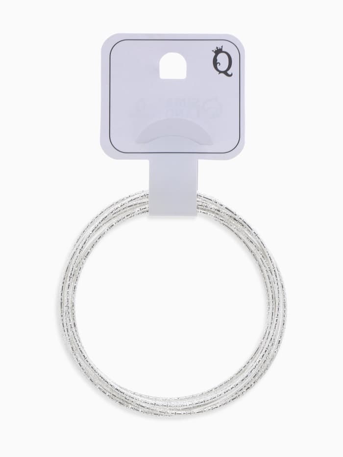 Браслеты металл «Каркас. Тонкая нить», набор 10 шт. d=6.5 см, цвет серебро