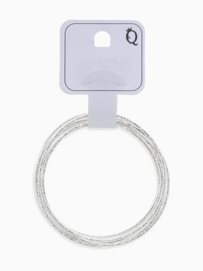 Браслеты металл «Каркас. Тонкая нить», набор 10 шт. d=6.5 см, цвет серебро