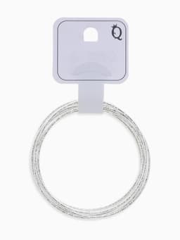 Браслеты металл «Каркас. Тонкая нить», набор 10 шт. d=6.5 см, цвет серебро