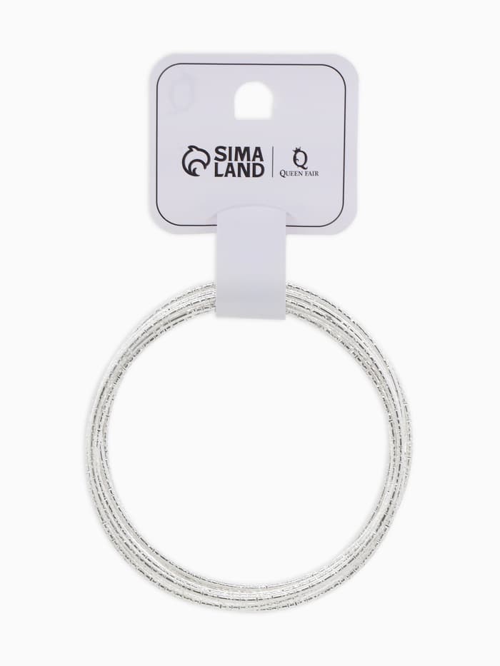 Браслеты металл «Каркас. Тонкая нить», набор 10 шт. d=6.5 см, цвет серебро