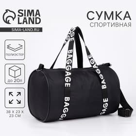 Сумка спортивная Baggage на молнии, чёрная