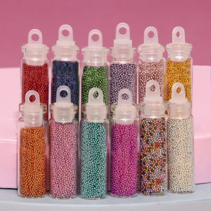 Бульонки для декора QF, 12 бутылочек, разноцветные