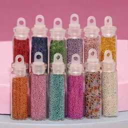 Бульонки для декора QF, 12 бутылочек, разноцветные